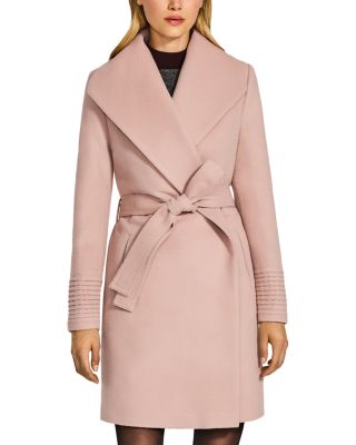 Mid Length Shawl Collar Wrap Coat