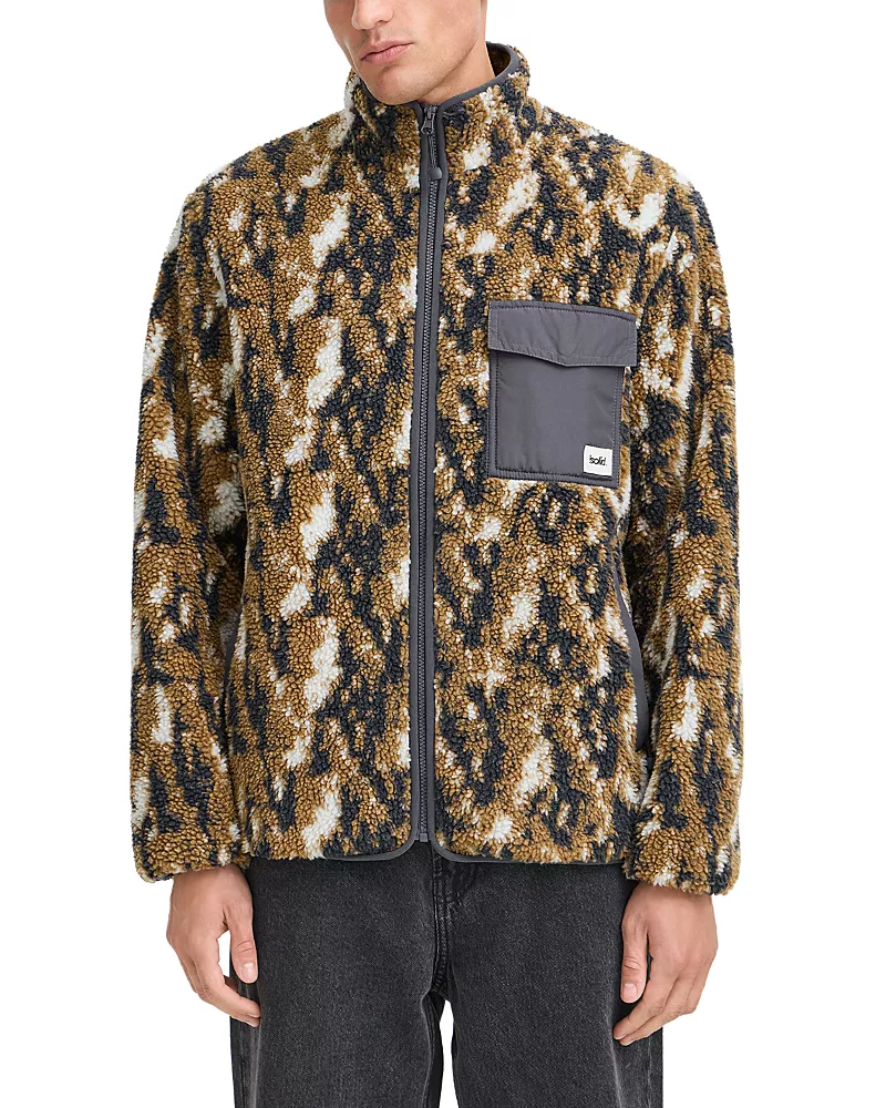 Solid! Periscope Camo Sherpa Zip Pocket Jacket