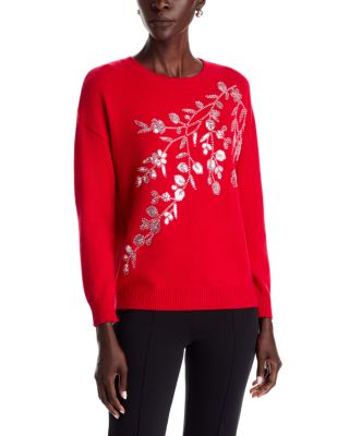 Floral Embellished Crewneck Sweater