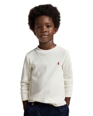 Boys' Waffle Knit Cotton Long Sleeved Tee - Little Kid