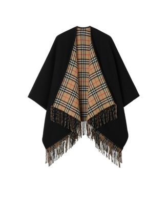  Reversible Check Wool Cape