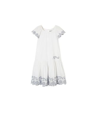 Girls' Broderie Anglaise Cotton Dress - Little Kid, Big Kid