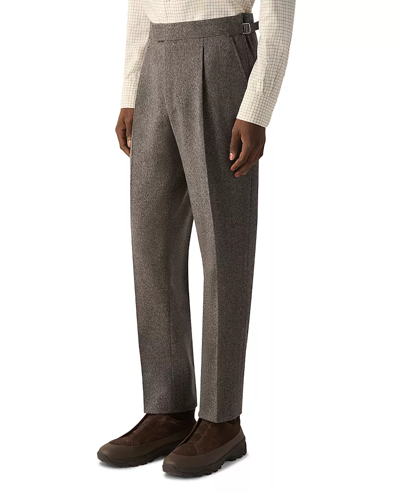 Zegna Wool & Cashmere Herringbone Pants