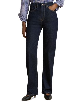 High Rise Straight Jeans in Rinse Wash
