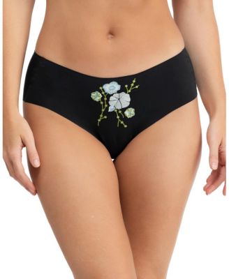  Women's Soft Seamless Briefs with Embroidery