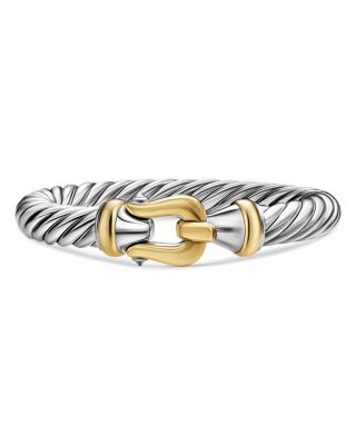 Cable Flex&reg; Buckle Bracelet in Sterling Silver with 14K Yellow Gold, 9mm