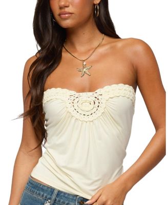  Ashlinn Crochet Strapless Top