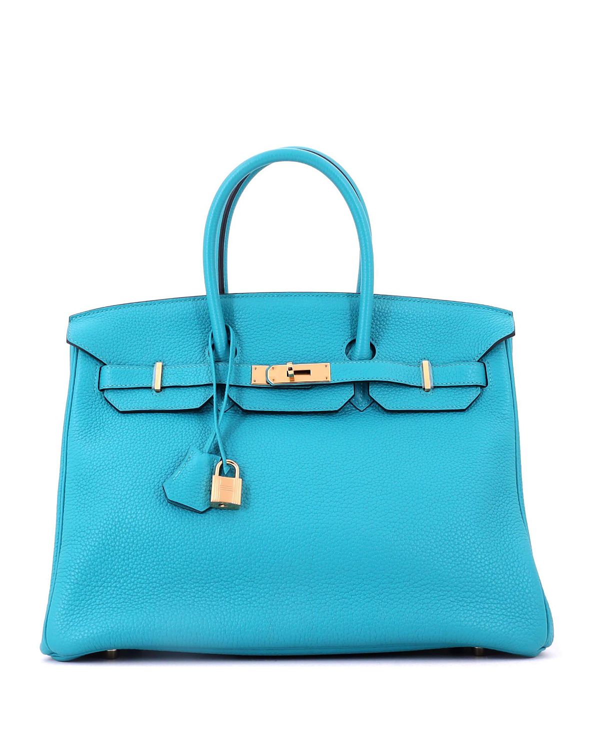 Pre-Owned HERMES Birkin 35 Handbag Blue Togo with Gold Hardware