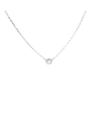 XS Cartier D'Amour Pendant Necklace 18K White Gold and Diamond, 16"