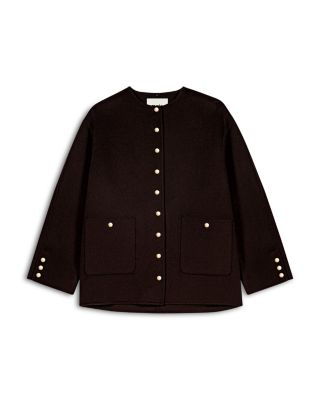Wool Blend Hooded Long Sleeve Jacket - thumbnail 9