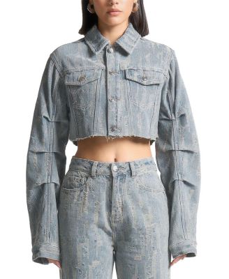 Alice Cropped Distressed Denim Jacket