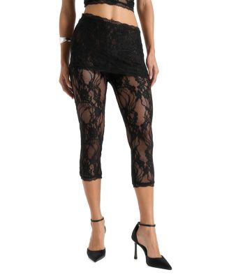Aimee Lace Asymmetric Capri Leggings