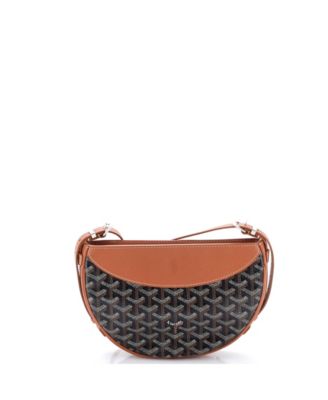 Hirondelle Shoulder Bag Coated Canvas and Leather