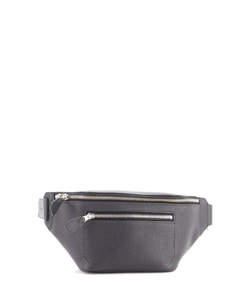 Pre-Owned HERMES Pm Cityslide Togo Leather Silver Tone Hardware Belt Bag