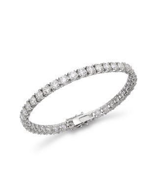 Luxe Collection Diamond Four Prong Tennis Bracelet in 14K White Gold, 12.0 tcw
