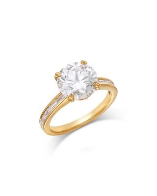 Bloomingdale's Fine Collection Luxe Collection Certified Lab Grown Diamond Channel Set Engagement Ring in 18K Yellow Gold, 3.4 tcw
