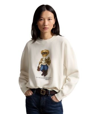 Cotton Blend Fleece Polo Bear Sweatshirt