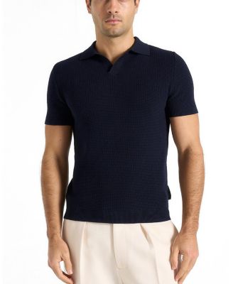 Rowen Textured Knit Revere Polo Shirt