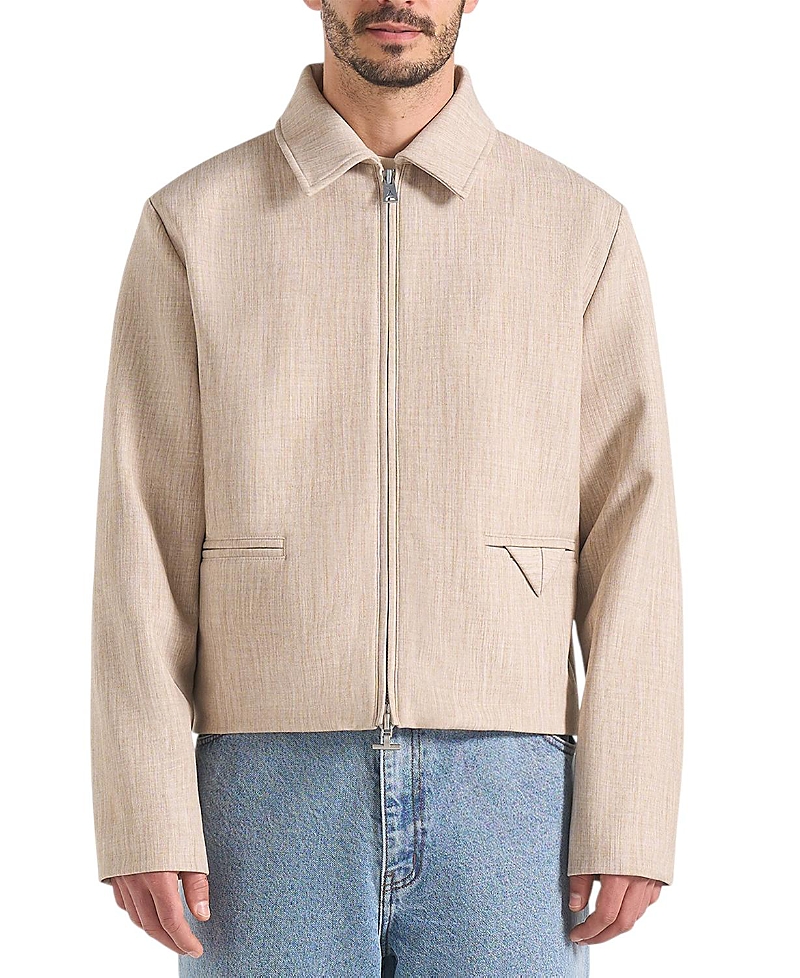 Maniere De Voir Amir Boxy Hatched Harrington Jacket
