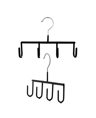  Four Hook Belt and Accessory Hanger, Grip Coated, Model GH, Set of 2