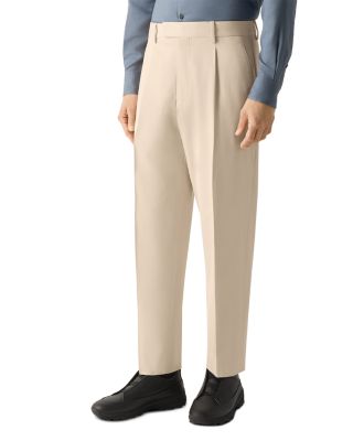 Cotton & Wool Pleated Fit Pants
