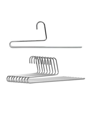 Single Rod Pant Hanger with Reverse Hook, Model KH35U, Set of 10