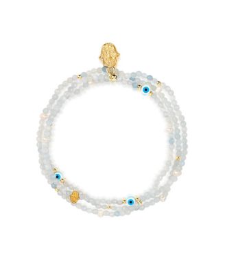 Karma and Luck Dreamy Spirit Aquamarine March Birthstone Wrap Bracelet