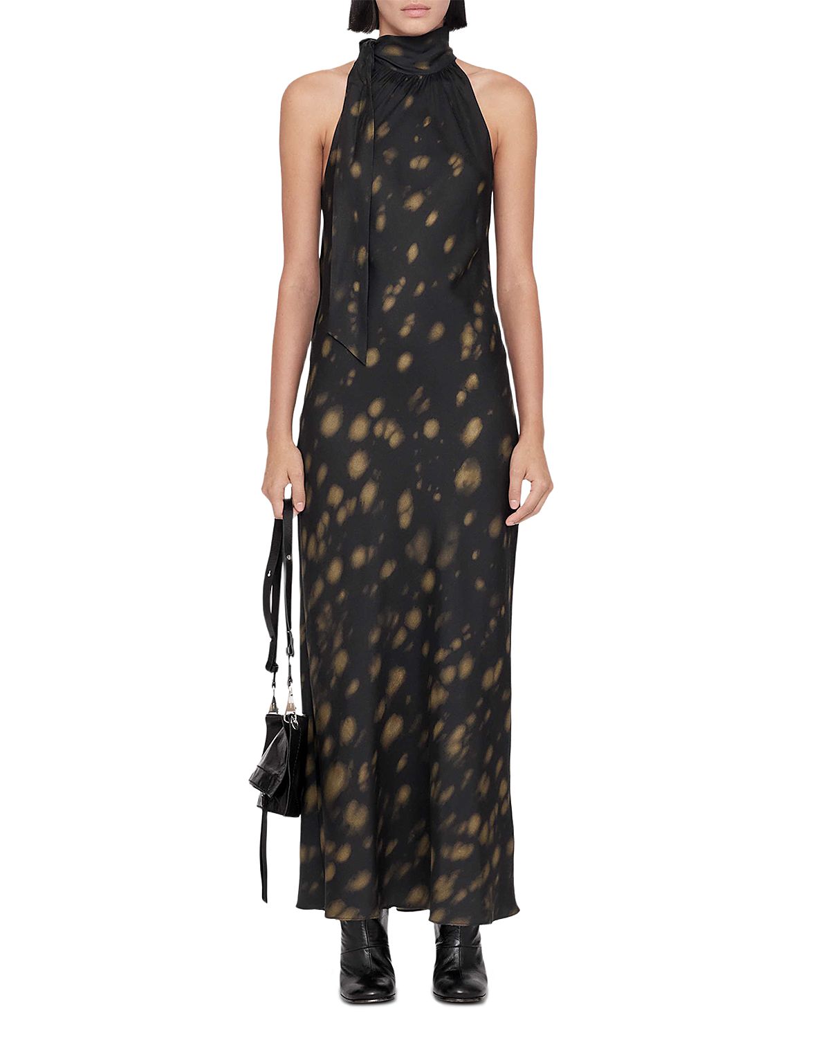 Allsaints Beril Tie Neck Sleeveless Dress