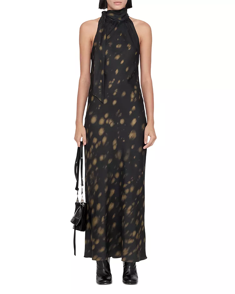 Allsaints Beril Tie Neck Sleeveless Dress