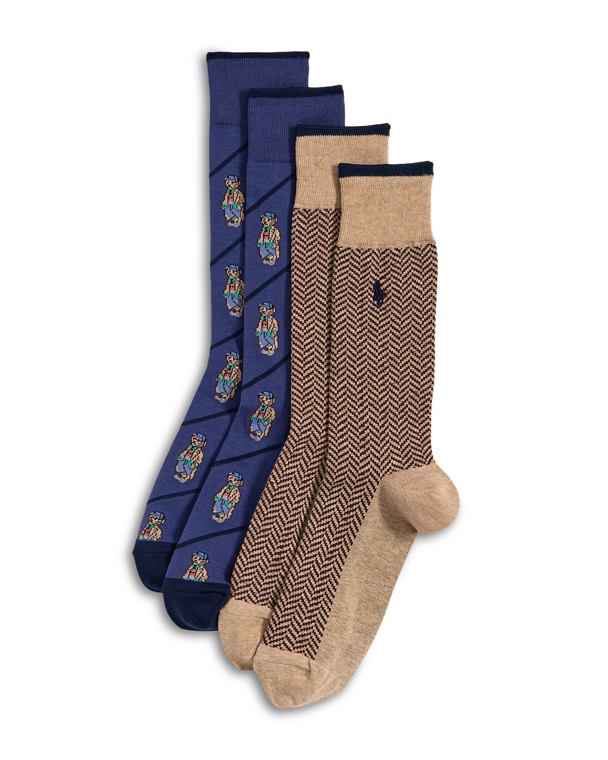 Polo Ralph Lauren Mini Bear & Glen Plaid Slack Socks