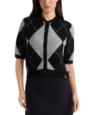Argyle Short Sleeve Cardigan