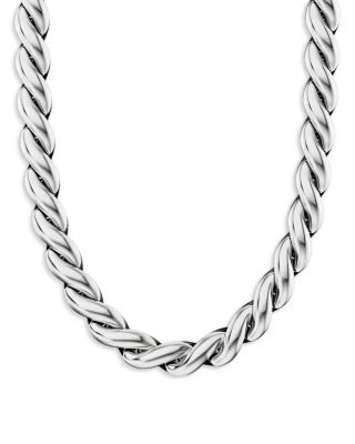 Sculpted Cable Chain Necklace in Sterling Silver, 10mm