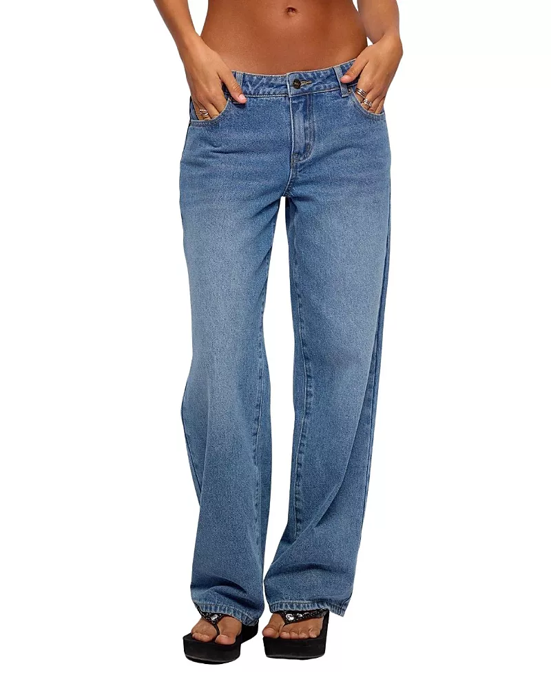 Edikted Breslin Low Rise Straight Leg Jeans