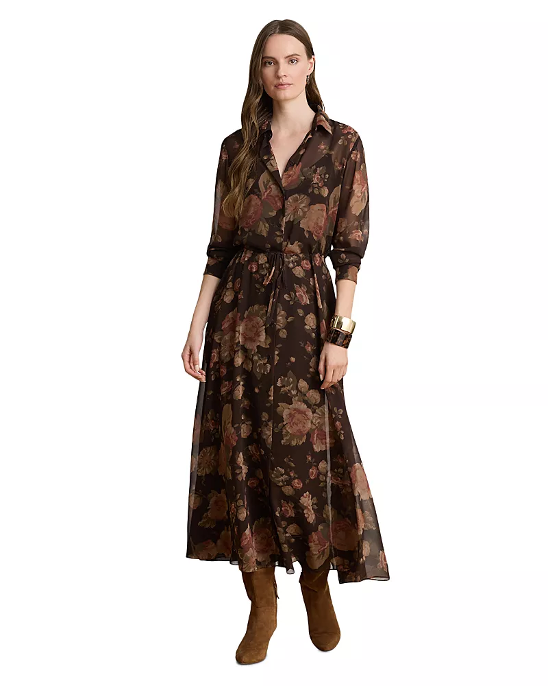 Lauren Ralph Lauren Petite Floral Chiffon Shirtdress