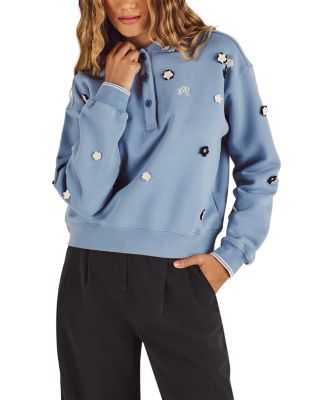 Naomi Blossom Cotton Polo Neck Sweatshirt - thumbnail 4