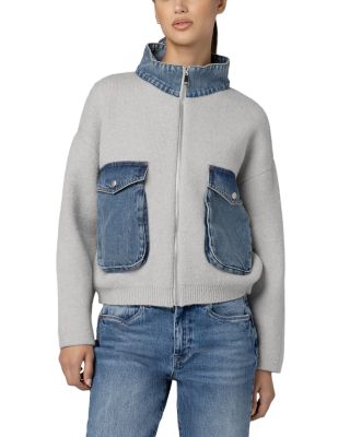 Mixed Media Zip Front Jacket