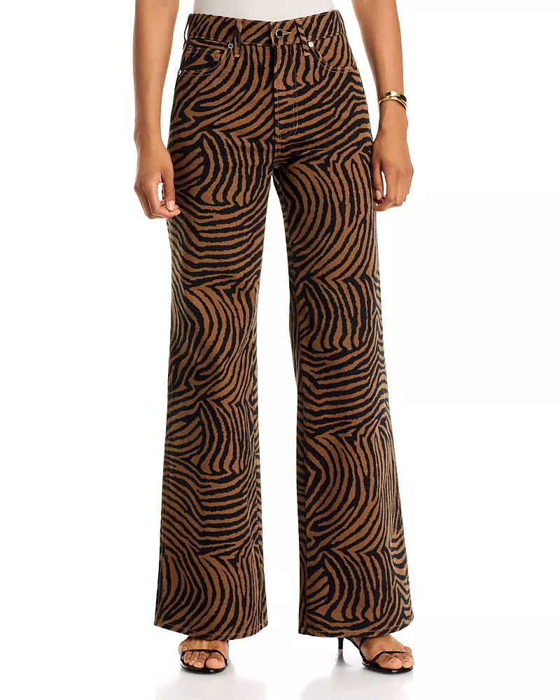 Veronica Beard Kasey High Rise Wide Leg Jeans in Ochre Black