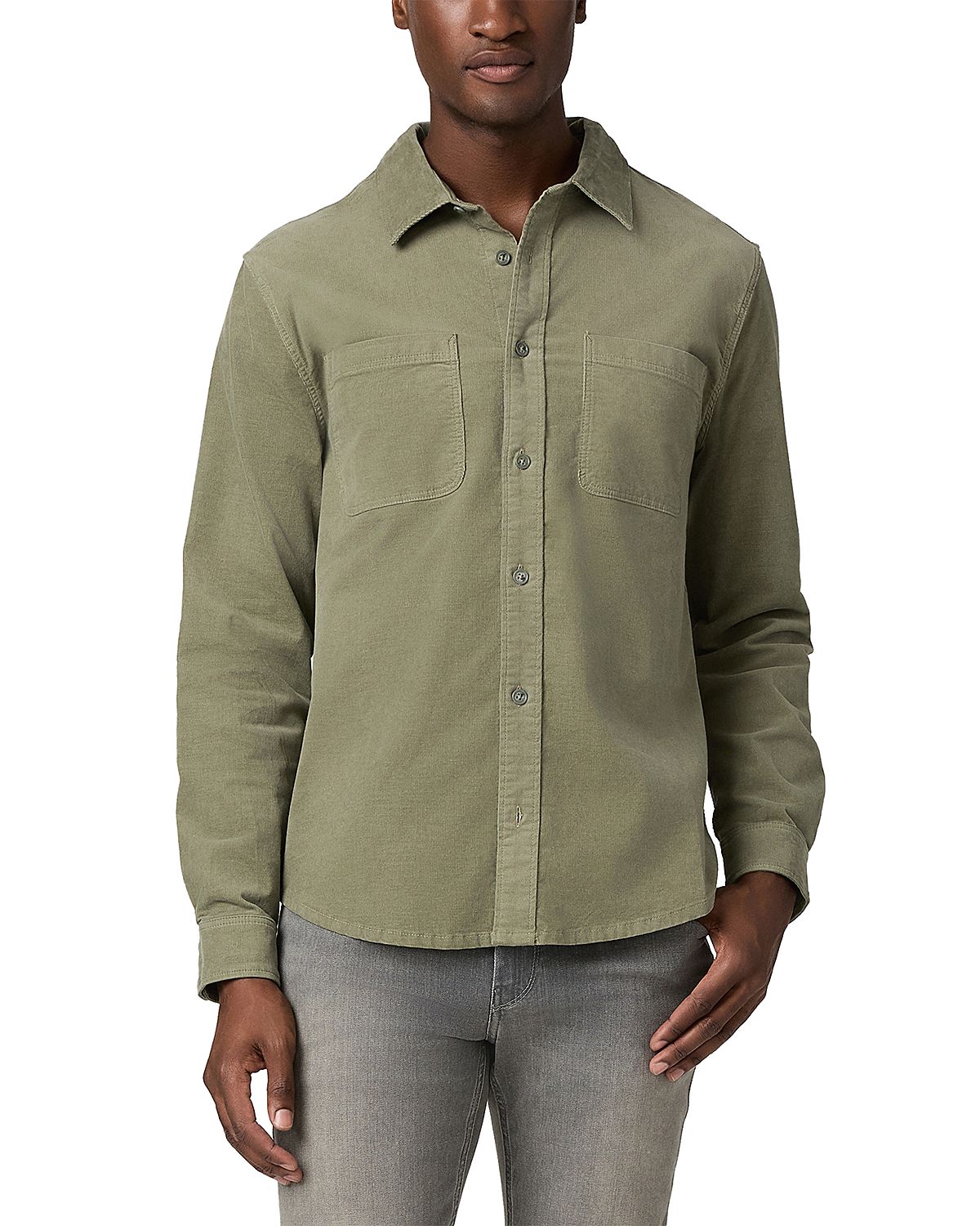Paige Carmody Cotton Blend Micro Cord Pocket Shirt