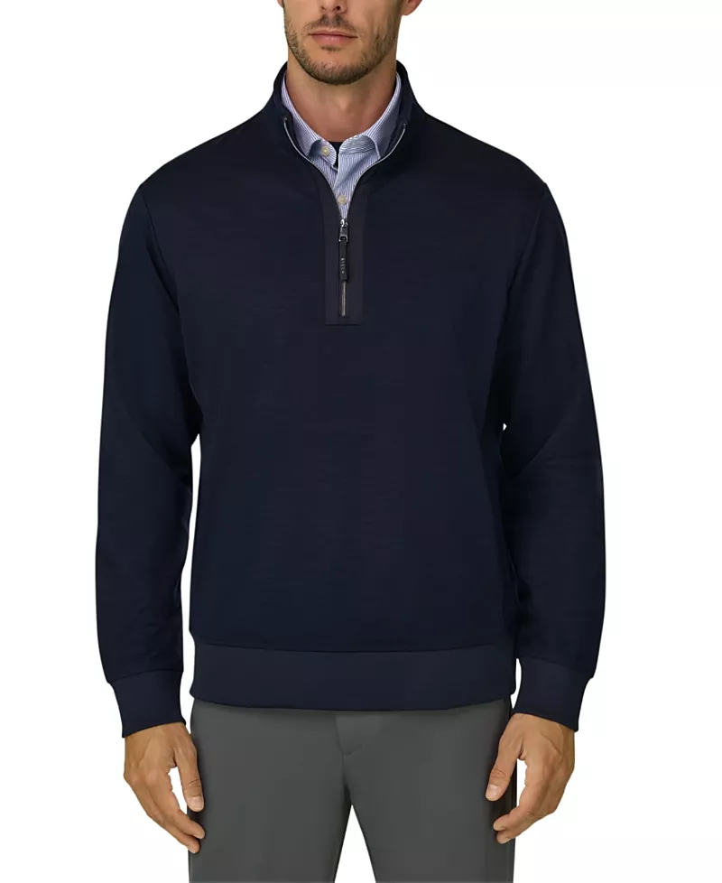 Boggi Milano Wool Blend Wooltech Quarter-Zip Sweatshirt
