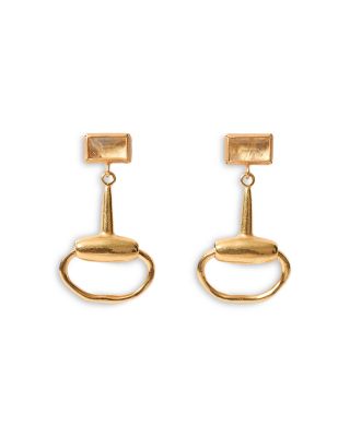 Horsebit Citrine Drop Earrings