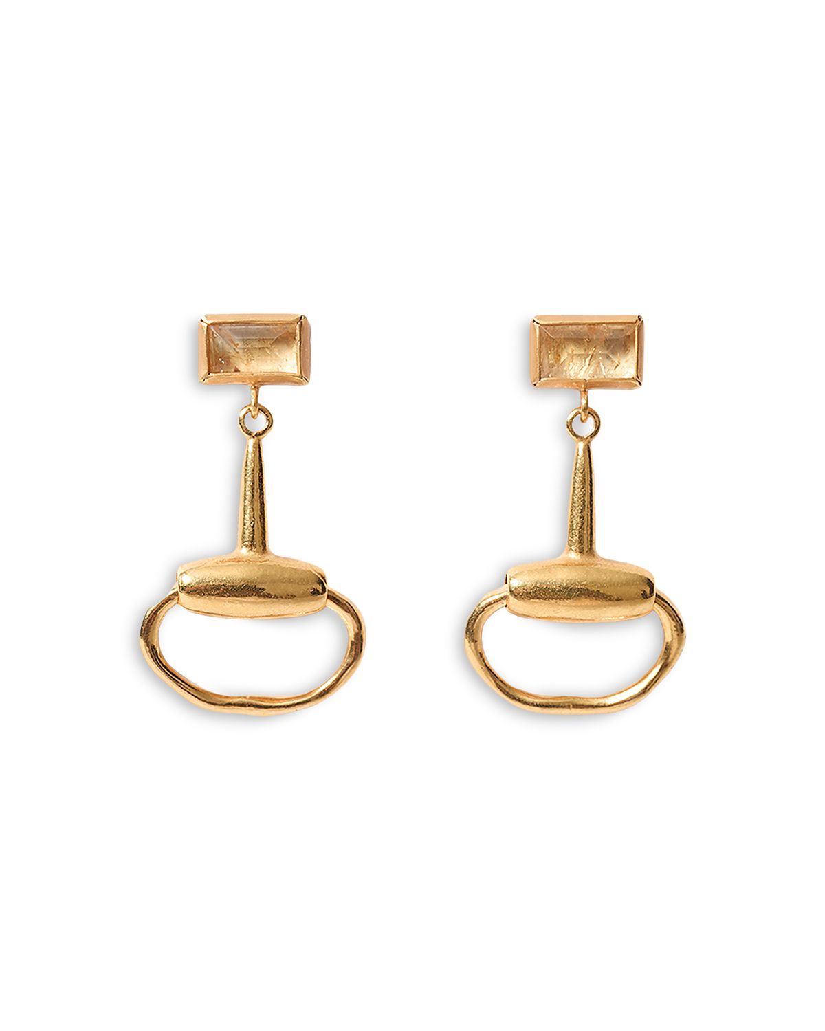 Chan Luu Horsebit Citrine Drop Earrings