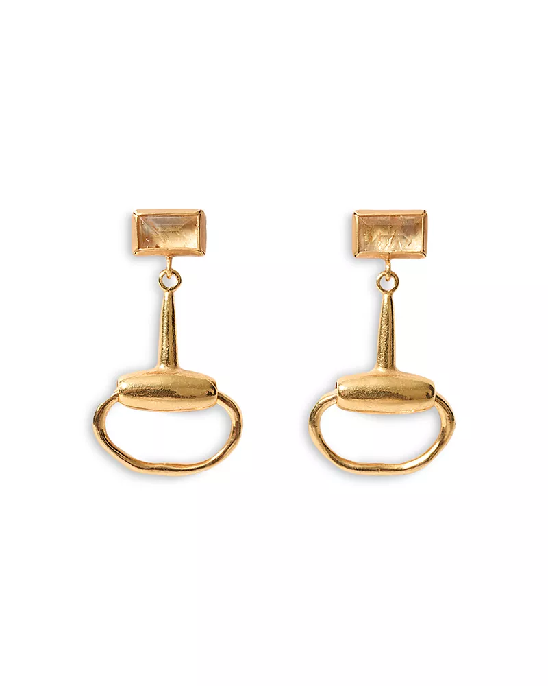 Chan Luu Horsebit Citrine Drop Earrings