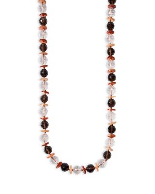 Discus Gemstone Beaded Strand Necklace, 37"