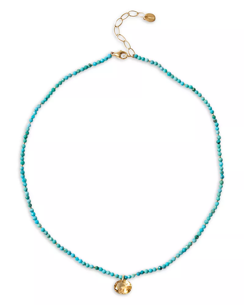 Chan Luu Camille Beaded Gemstone Pendant Necklace, 18