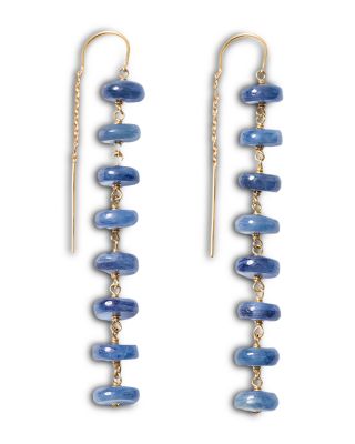 Ladder Gemstone Linear Drop Threader Earrings