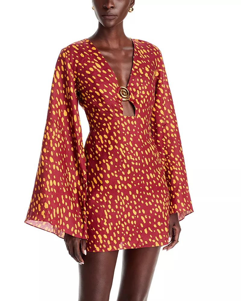 Cala de la Cruz Tessa Linen Printed Mini Dress