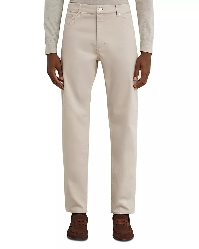 Reiss Sunset Cotton Blend Slim Fit 31.5 Jeans in Washed Stone