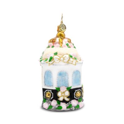Trolley of Love Glass Ornament