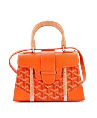 Mini Structured Saigon Top Handle Bag Coated Canvas with Leather
