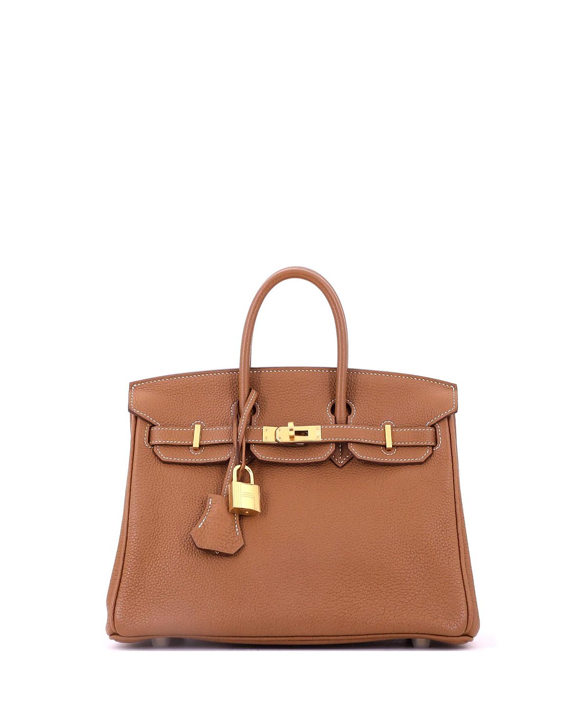 Pre-Owned HERMES Birkin 25 Handbag Brown Togo with Gold Hardware